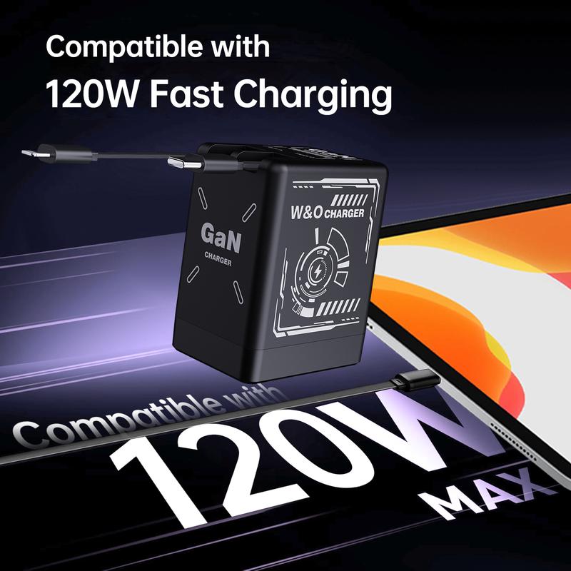 W&O GaNMax™ 120W 2-in-1 Fast Charger