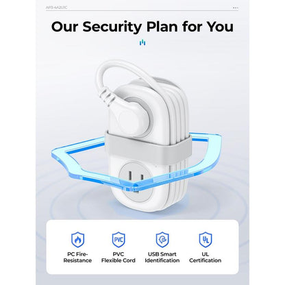 Travel Power Strip, ORICO 4 Outlets 3 USB Ports