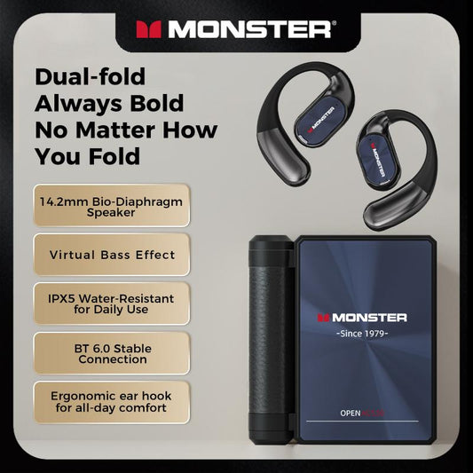 Monster Ear Buds - Headphones Bluetooth with Dual-Fold Design