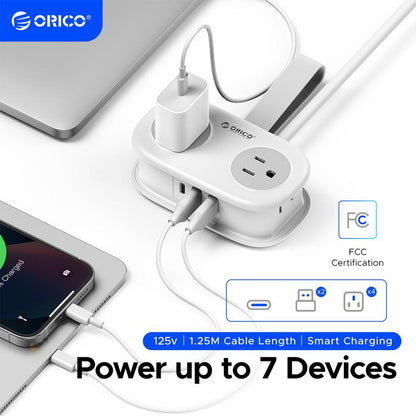 Travel Power Strip, ORICO 4 Outlets 3 USB Ports